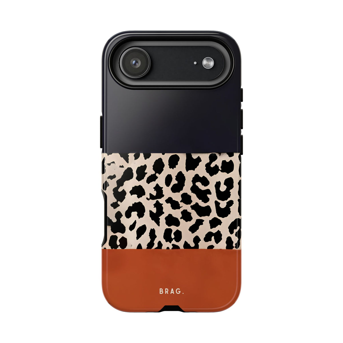 Leopard Block Tough Phone Case – Shockproof Protective iPhone Cover