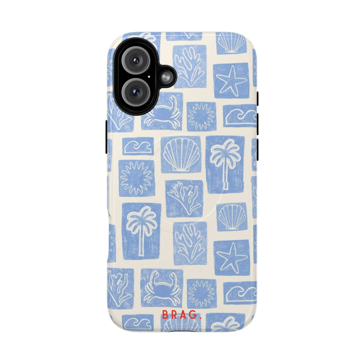 Azure Tiles MagSafe Tough Phone Case — Magnetic Protective Cover