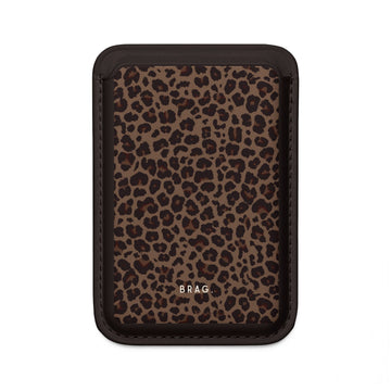 Dusky Leopard MagSafe Vegan Wallet — Slim Phone Card Holder