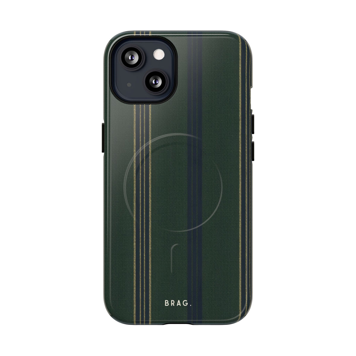 Olive Pinstripe MagSafe Tough Phone Case — Magnetic Protective Cover