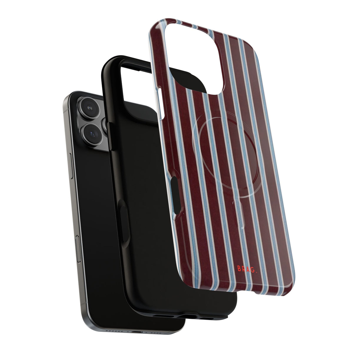 Maroon Lines MagSafe Tough Phone Case — Magnetic Protective Cover