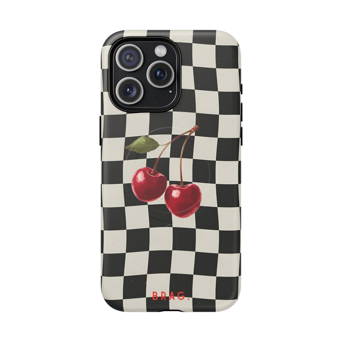Cherry Check MagSafe Tough Phone Case — Magnetic Protective Cover