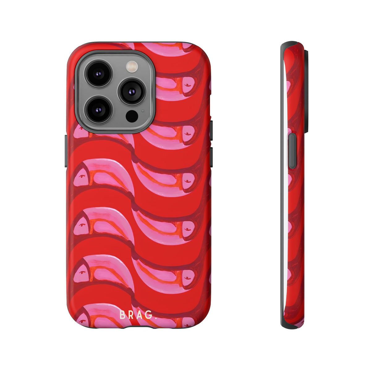 Pink Current Tough Phone Case – Shockproof Protective iPhone Cover
