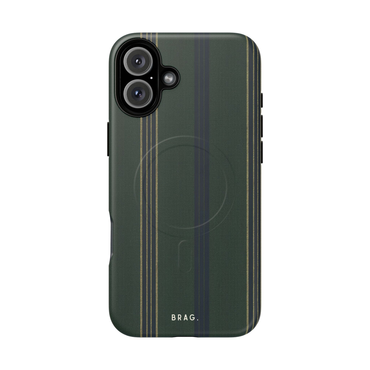 Olive Pinstripe MagSafe Tough Phone Case — Magnetic Protective Cover
