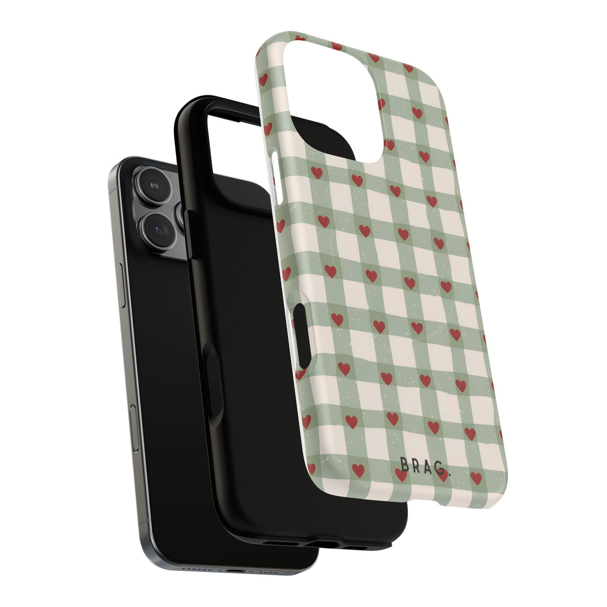 Mint Hearts MagSafe Tough Phone Case — Magnetic Protective Cover