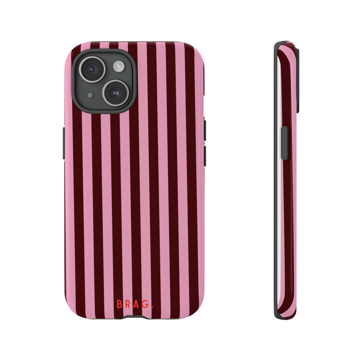 Candy Stripe Tough Phone Case – Shockproof Protective iPhone Cover