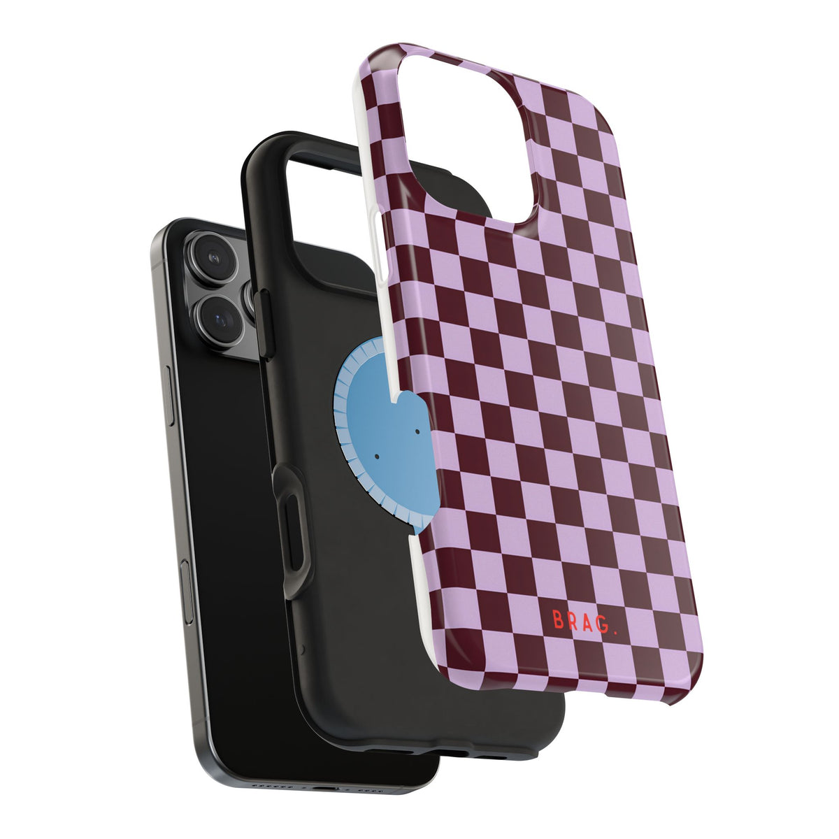 Cherry Check Magnetic Impact-Resistant Phone Case