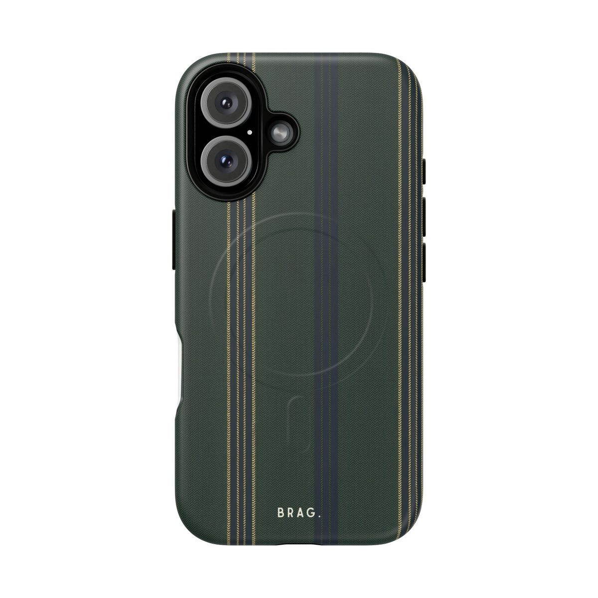 Olive Pinstripe MagSafe Tough Phone Case — Magnetic Protective Cover