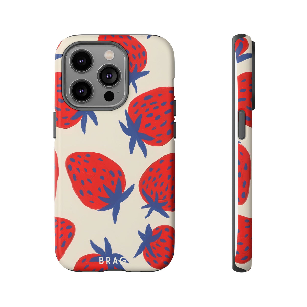 Strawberry Field Tough Phone Case – Shockproof Protective iPhone Cover