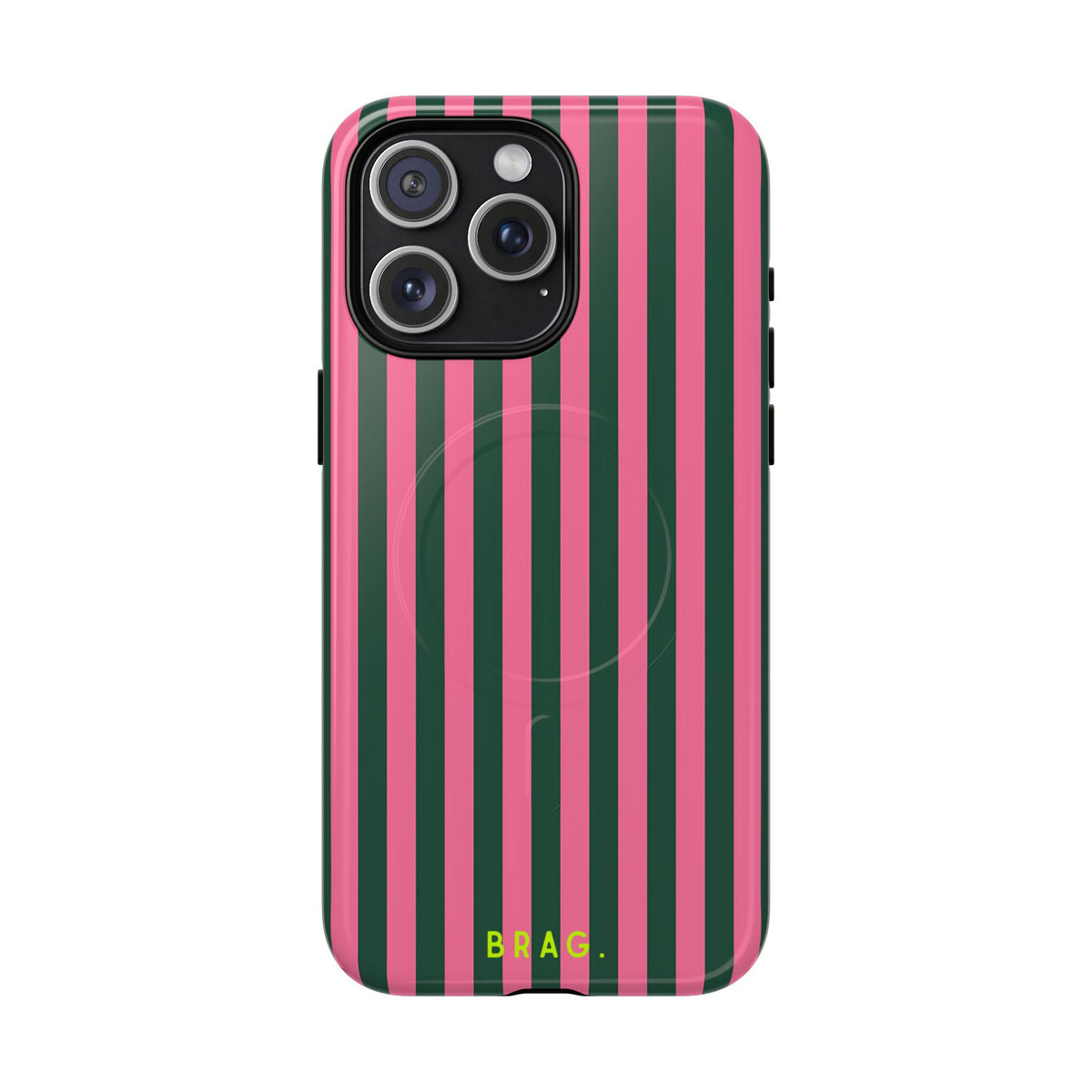 Flamingo Stripe MagSafe Tough Phone Case — Magnetic Protective Cover