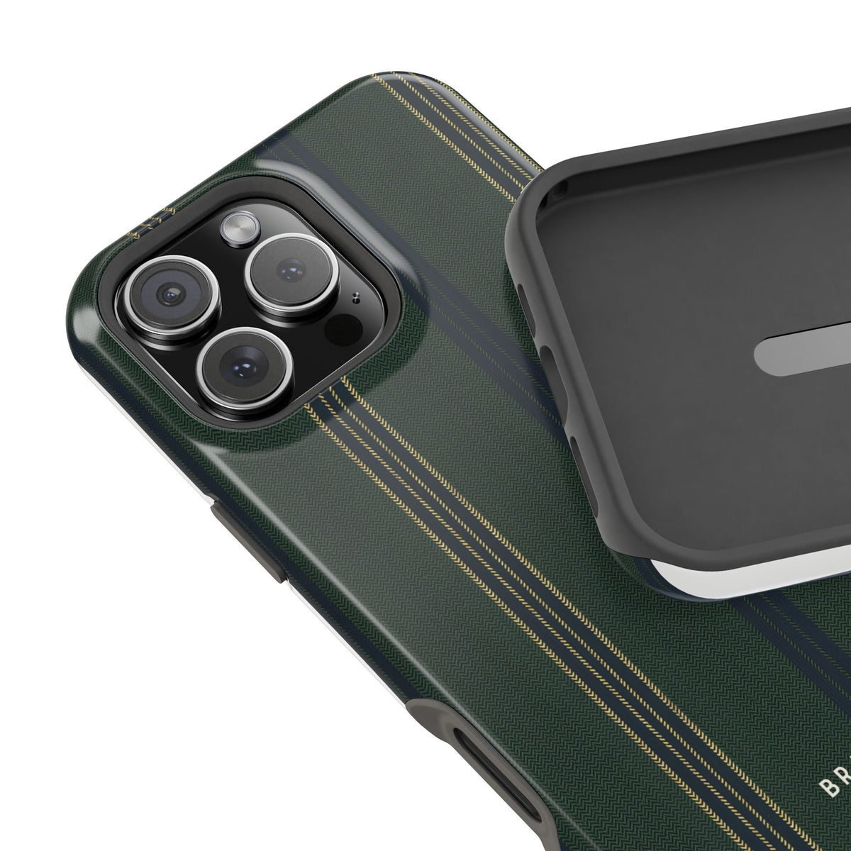 Olive Pinstripe Magnetic Impact-Resistant Phone Case