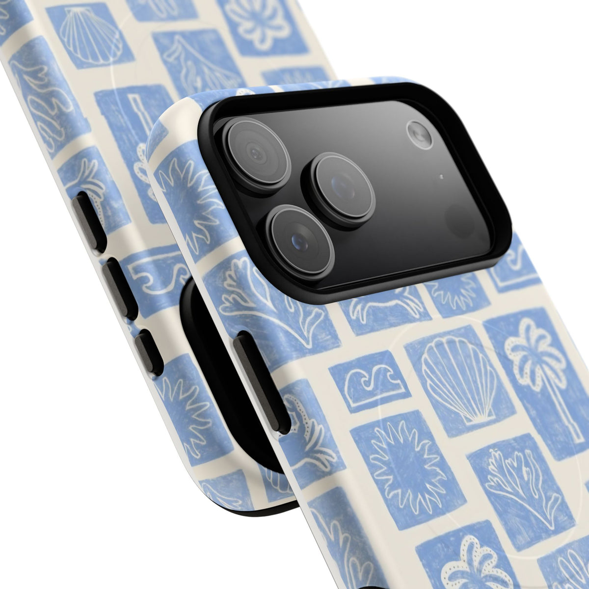 Azure Tiles MagSafe Tough Phone Case — Magnetic Protective Cover