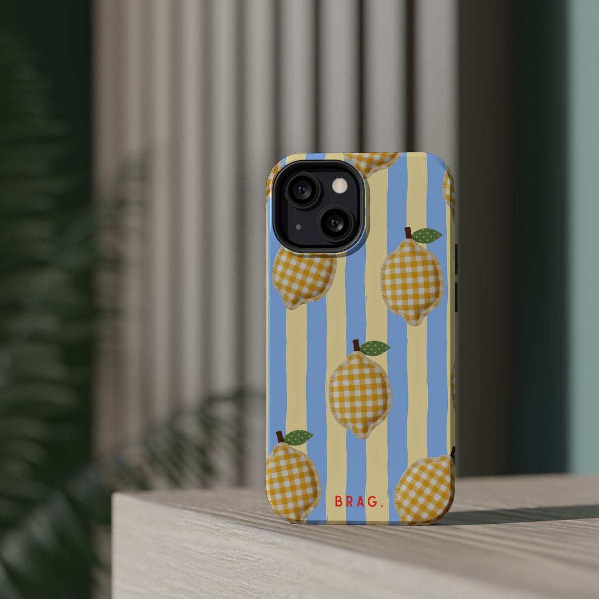 Lemon checks Magnetic Impact-Resistant Phone Case