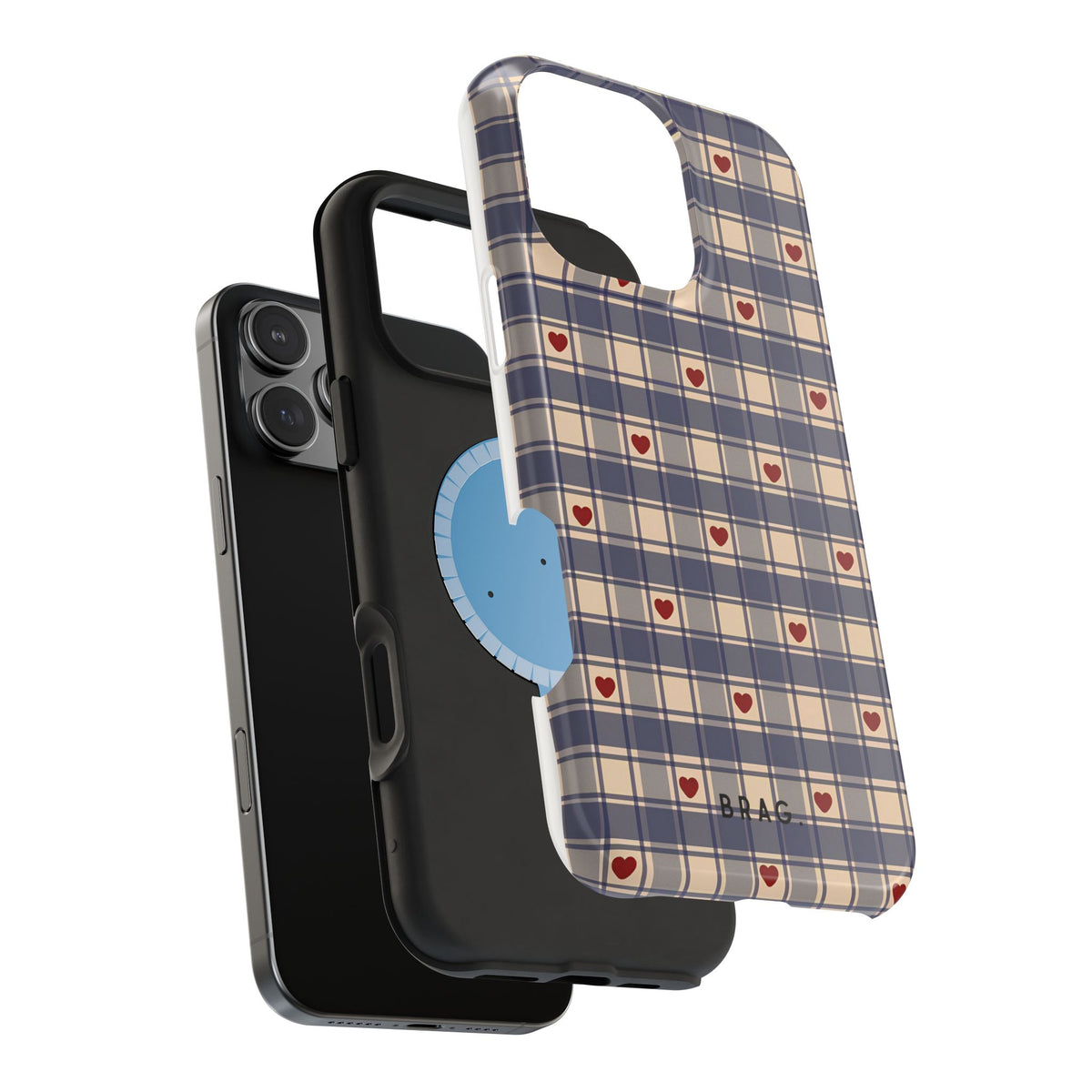 Heart Plaid Magnetic Impact-Resistant Phone Case