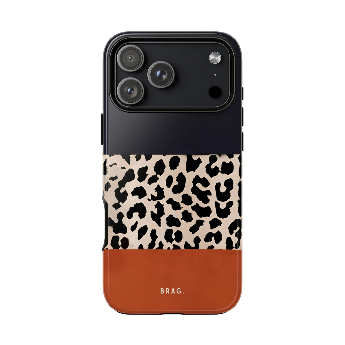 Leopard Block Tough Phone Case – Shockproof Protective iPhone Cover