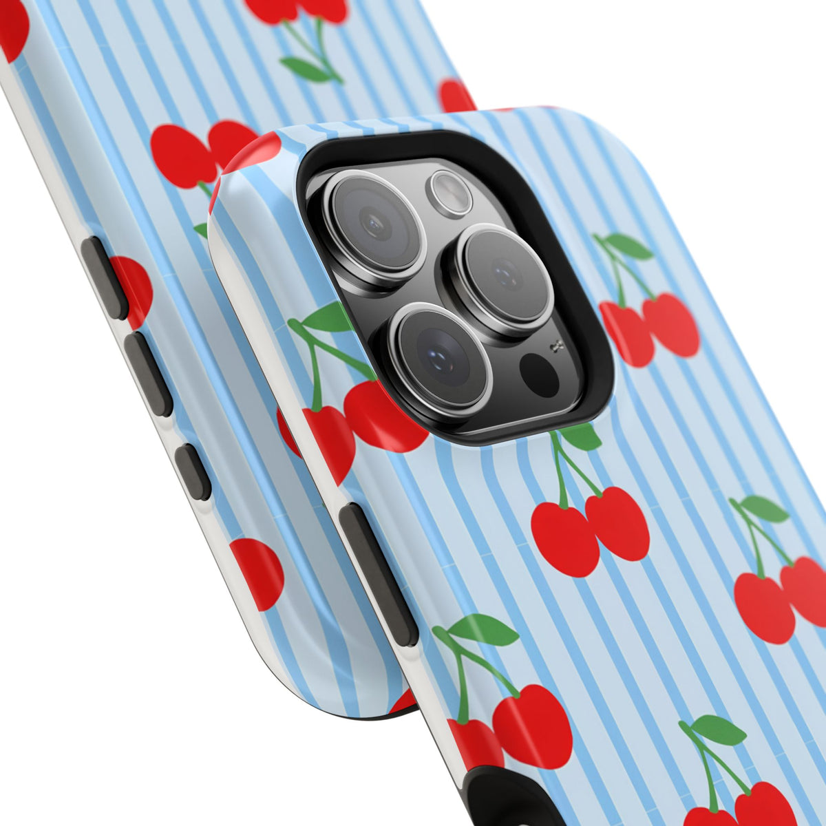 Sunday Market Magnetic Impact Phone Case — Blue Stripe Retro Design