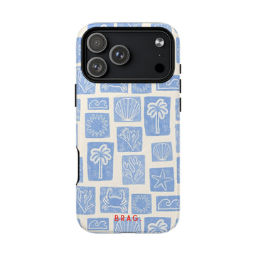 Azure Tiles MagSafe Tough Phone Case — Magnetic Protective Cover