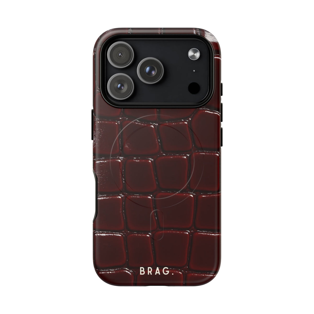 Cherry Leather MagSafe Tough Phone Case — Magnetic Protective Cover