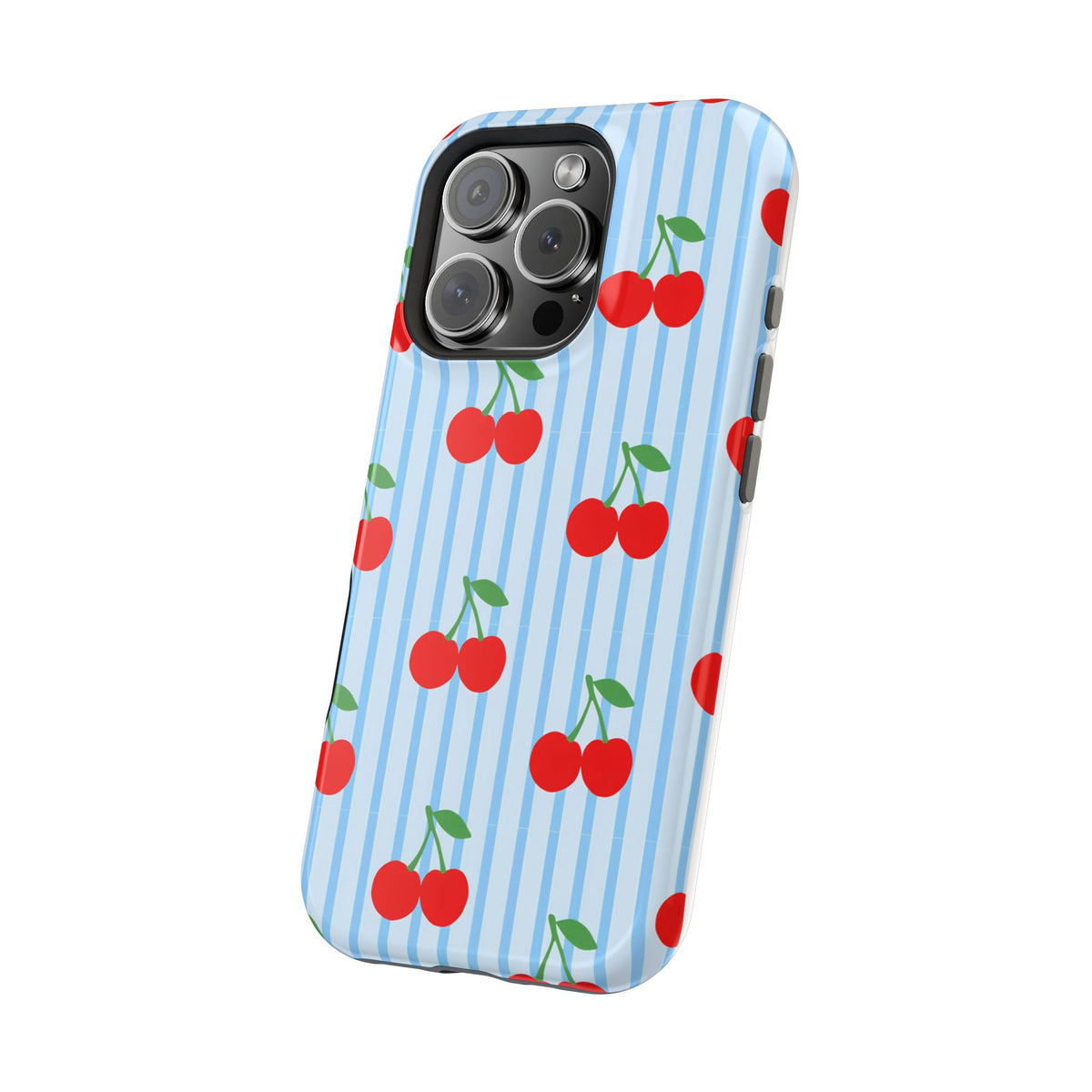 Sunday Market Magnetic Impact Phone Case — Blue Stripe Retro Design
