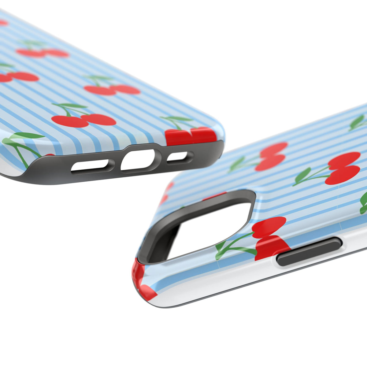 Sunday Market Magnetic Impact Phone Case — Blue Stripe Retro Design