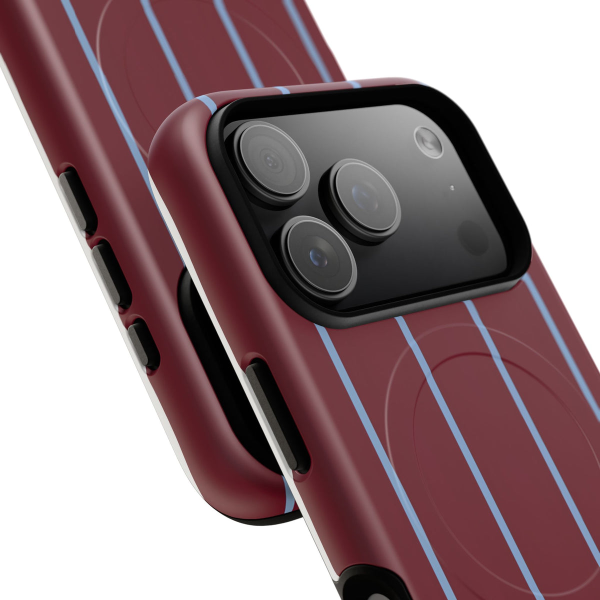 Bordeaux Stripe MagSafe Tough Phone Case — Magnetic Protective Cover