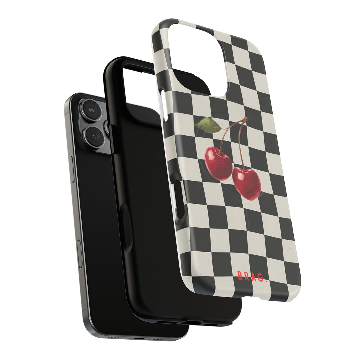 Cherry Check MagSafe Tough Phone Case — Magnetic Protective Cover