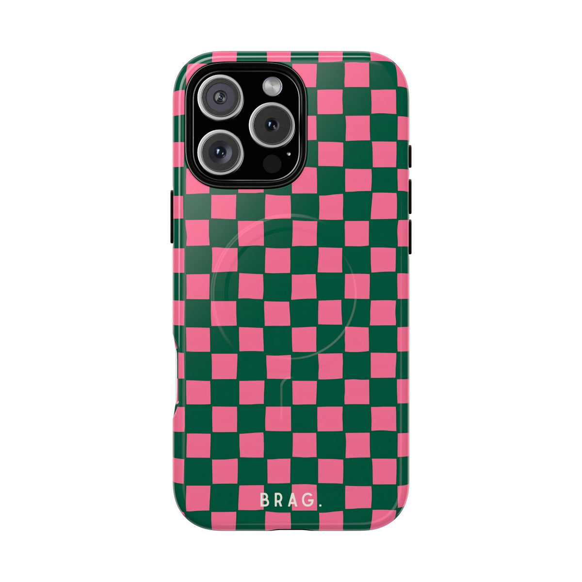Rasberry Checks MagSafe Tough Phone Case — Magnetic Protective Cover