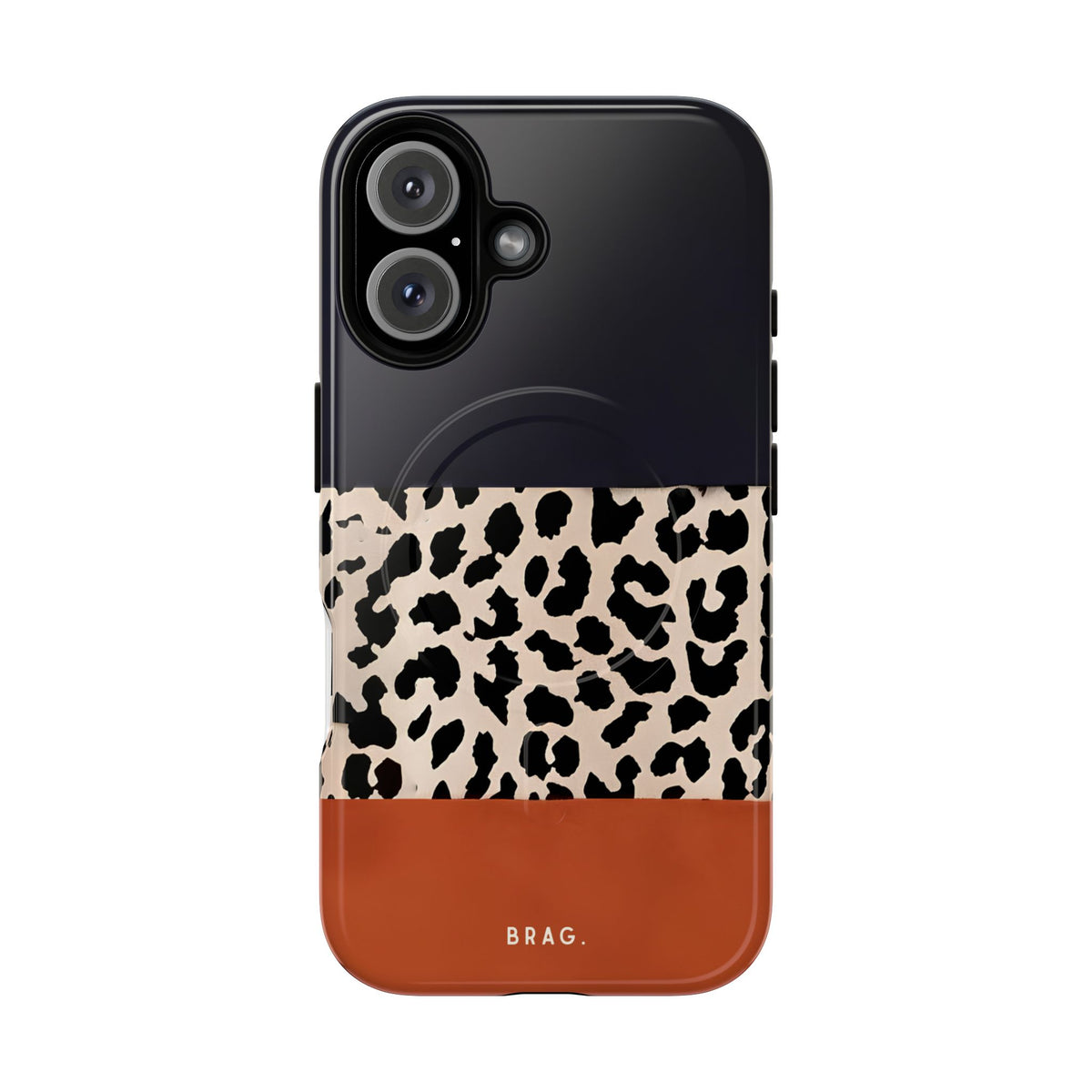 Leopard Block MagSafe Tough Phone Case — Magnetic Protective Cover