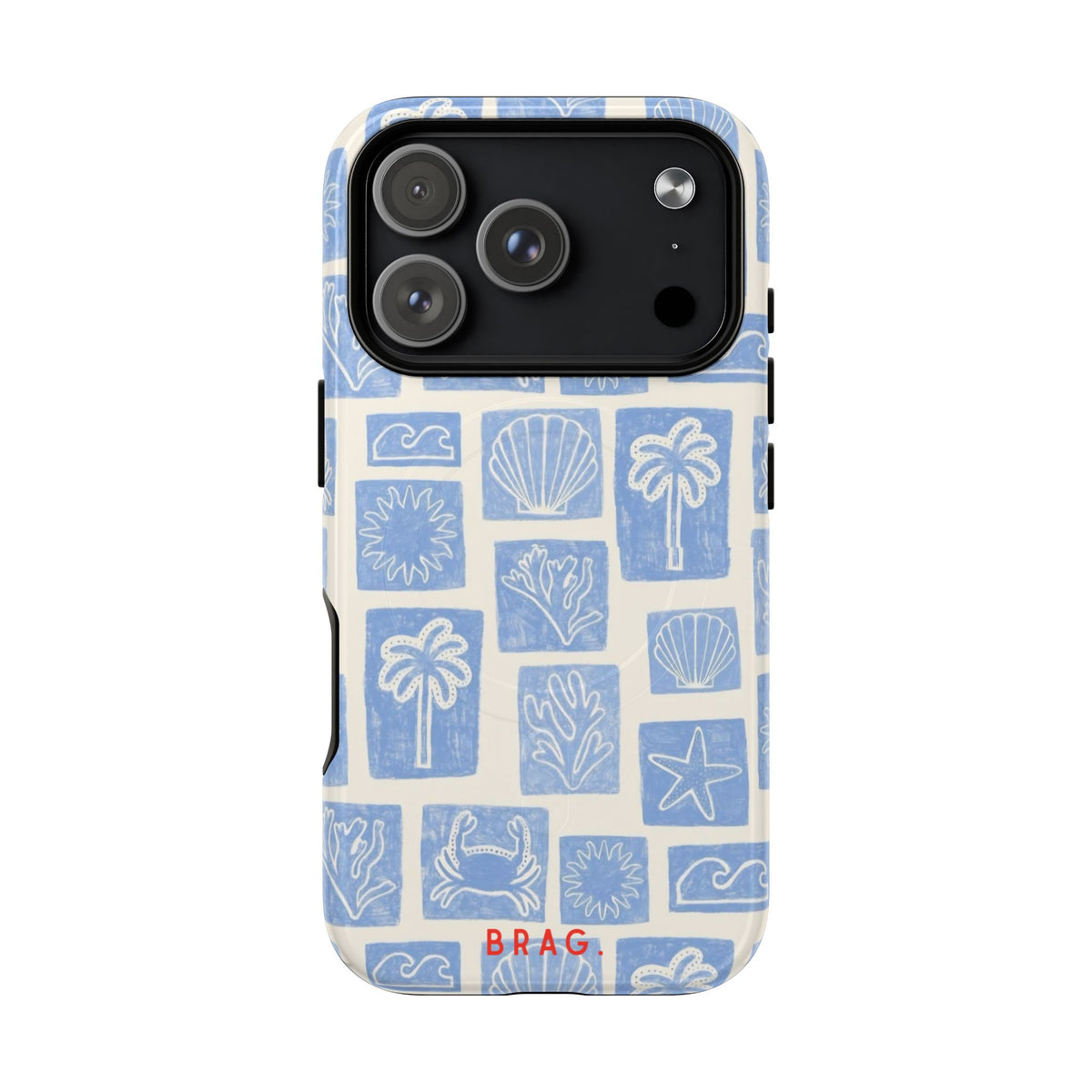 Azure Tiles MagSafe Tough Phone Case — Magnetic Protective Cover