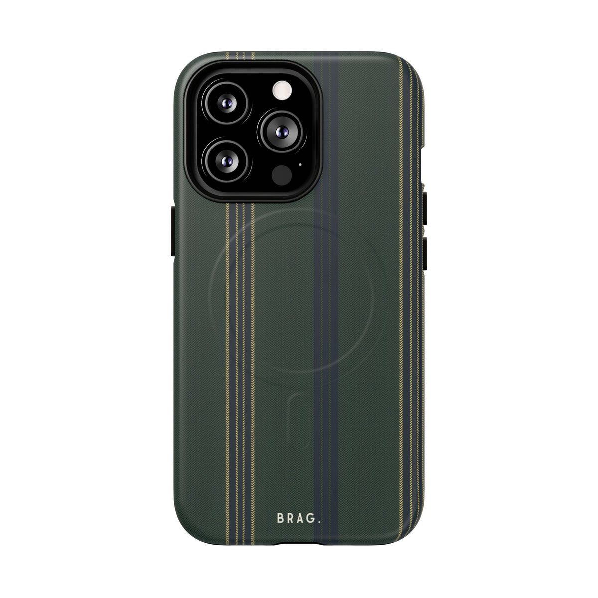 Olive Pinstripe MagSafe Tough Phone Case — Magnetic Protective Cover