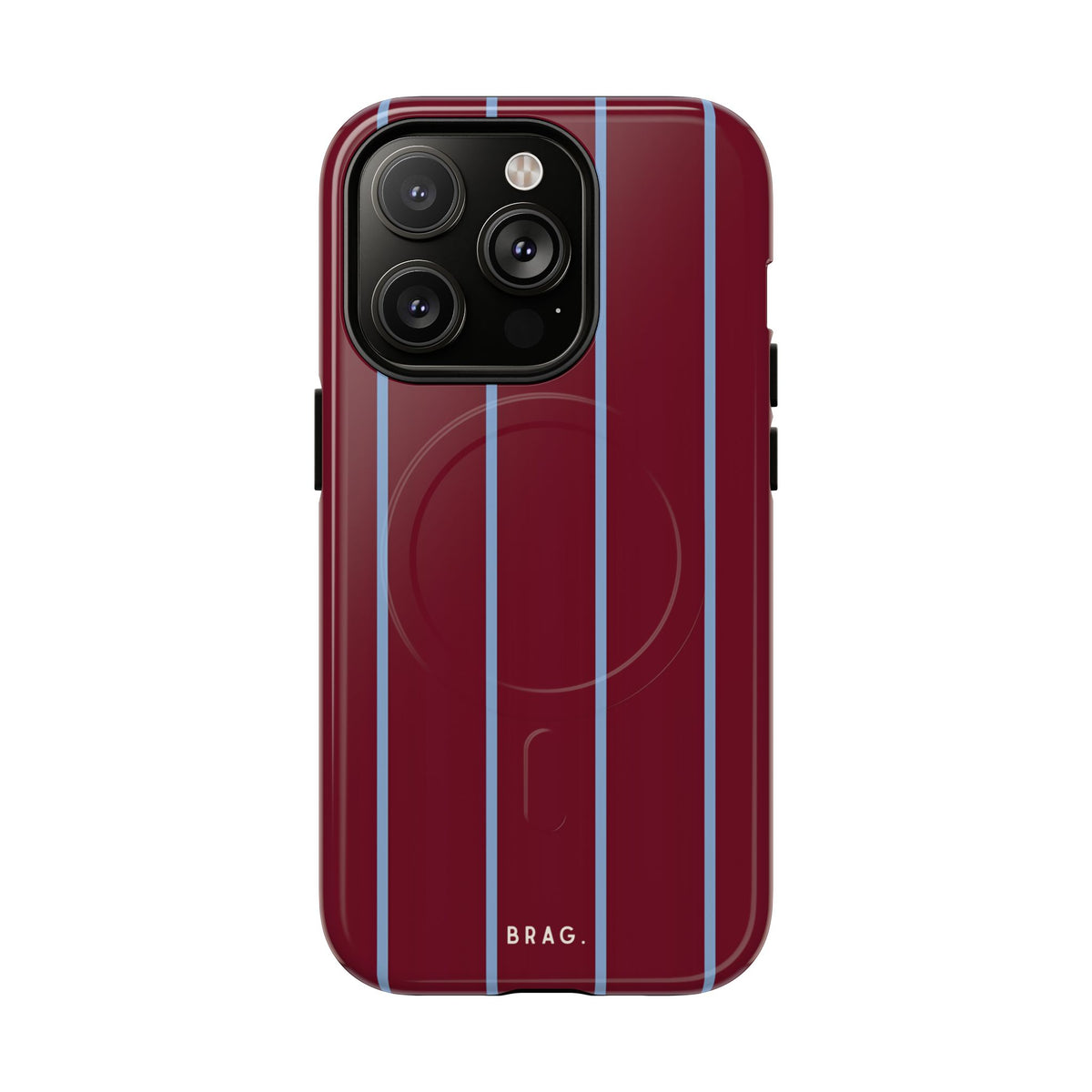 Bordeaux Stripe MagSafe Tough Phone Case — Magnetic Protective Cover