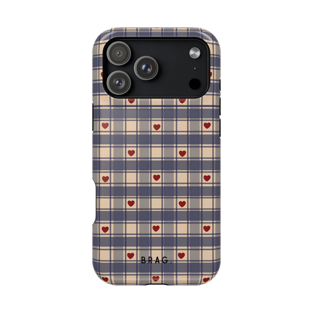 Heart Plaid Magnetic Impact-Resistant Phone Case