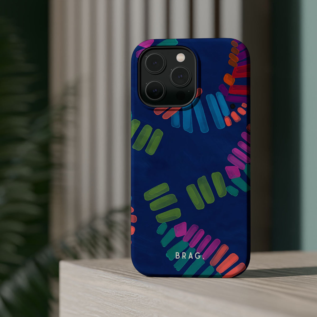 Blue Palm Magnetic Impact-Resistant Phone Case