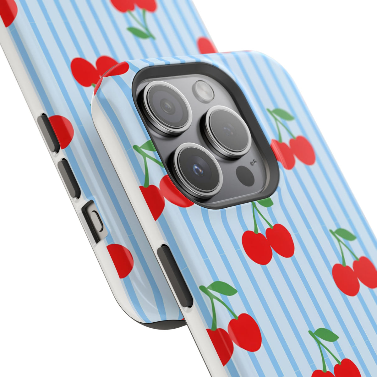 Sunday Market Magnetic Impact Phone Case — Blue Stripe Retro Design