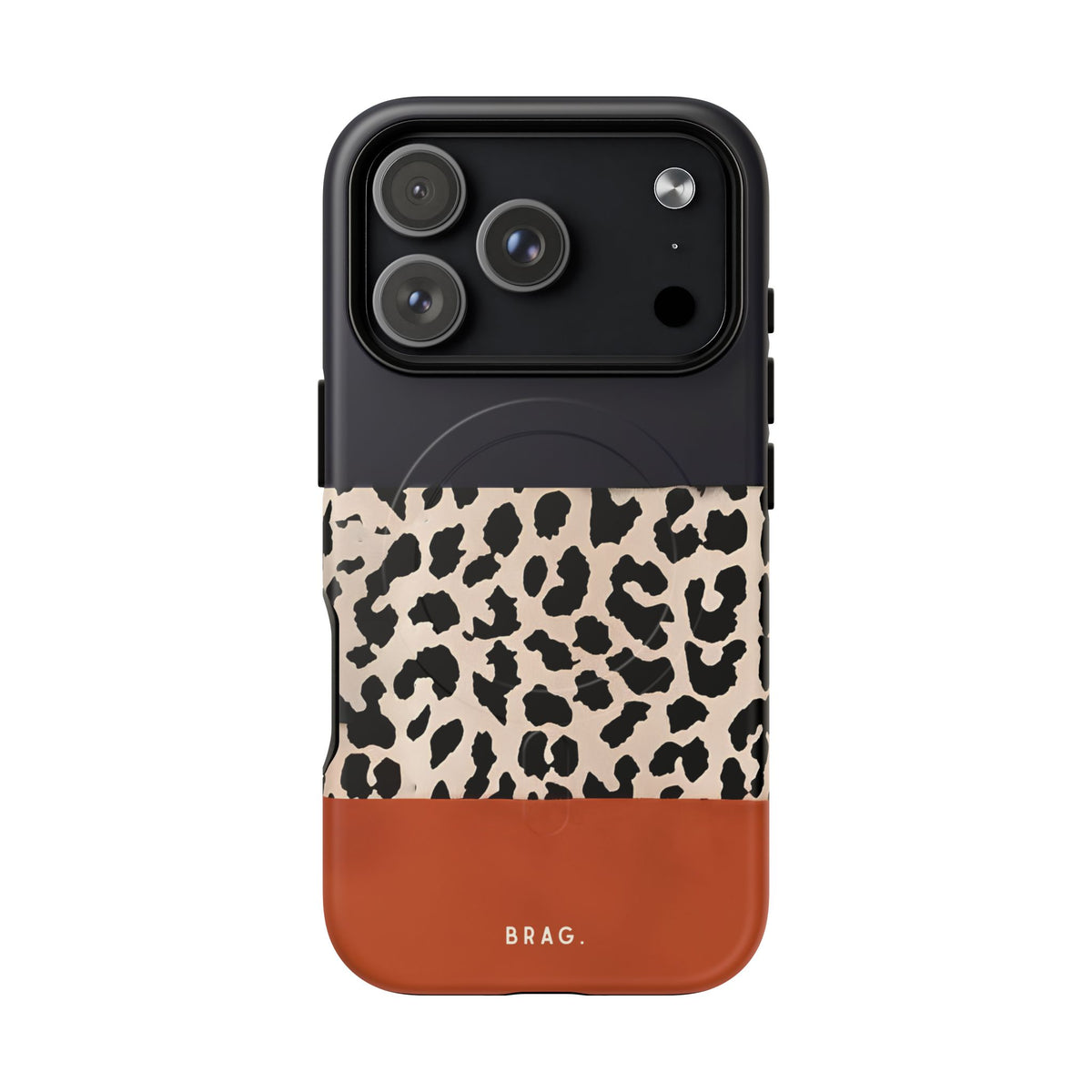 Leopard Block MagSafe Tough Phone Case — Magnetic Protective Cover