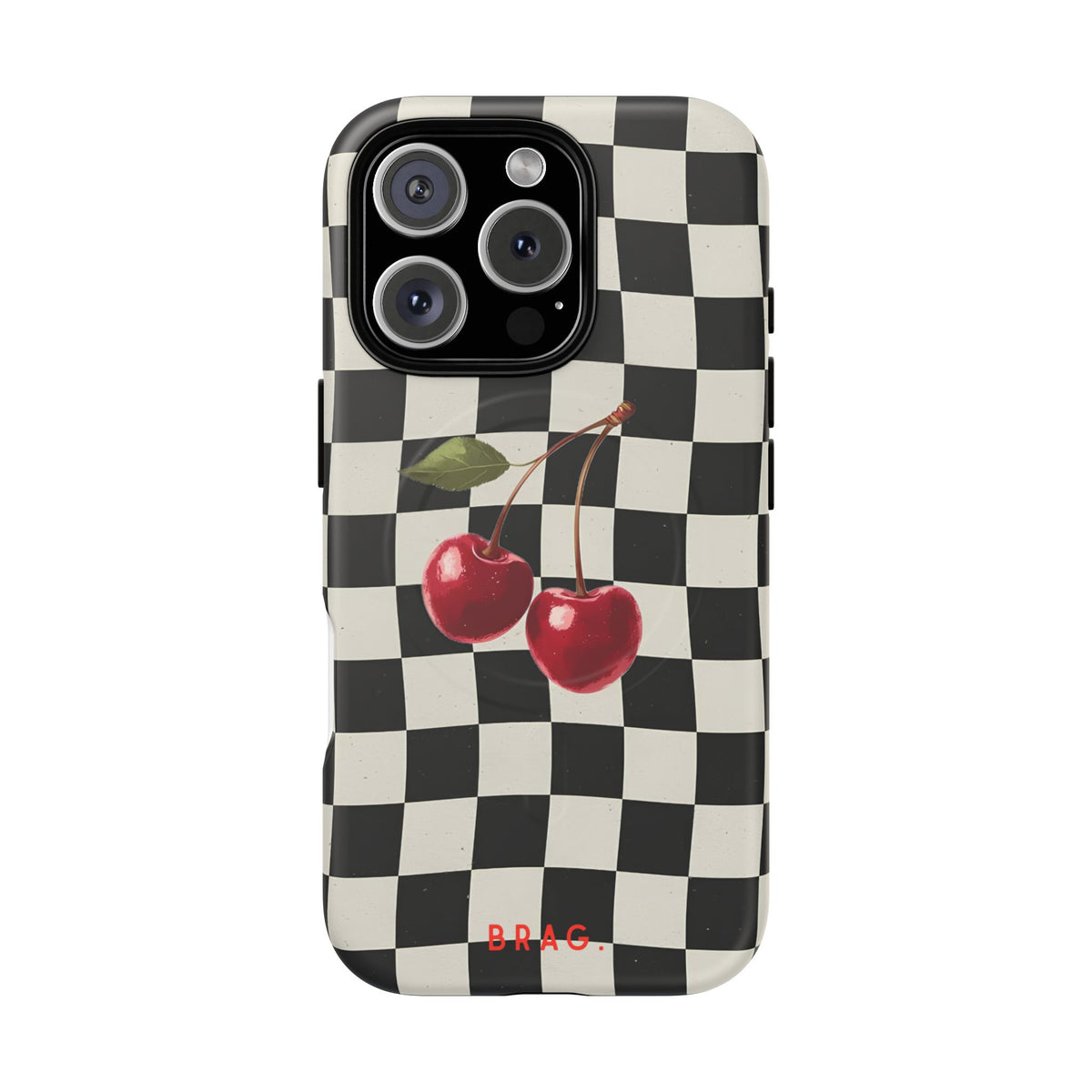 Cherry Check MagSafe Tough Phone Case — Magnetic Protective Cover