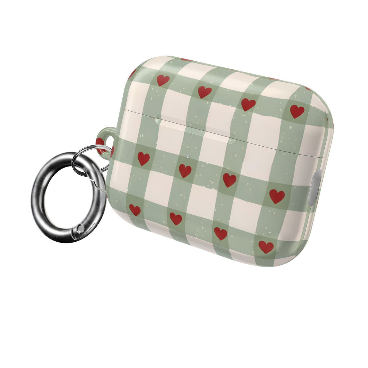 Mint Hearts AirPod Case – Slim Protective Charging Case