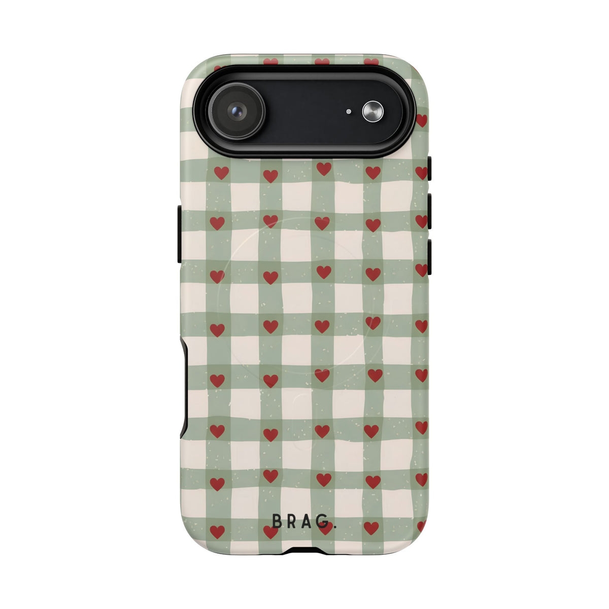 Mint Hearts MagSafe Tough Phone Case — Magnetic Protective Cover