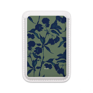 Sage Bloom MagSafe Vegan Wallet — Slim Phone Card Holder