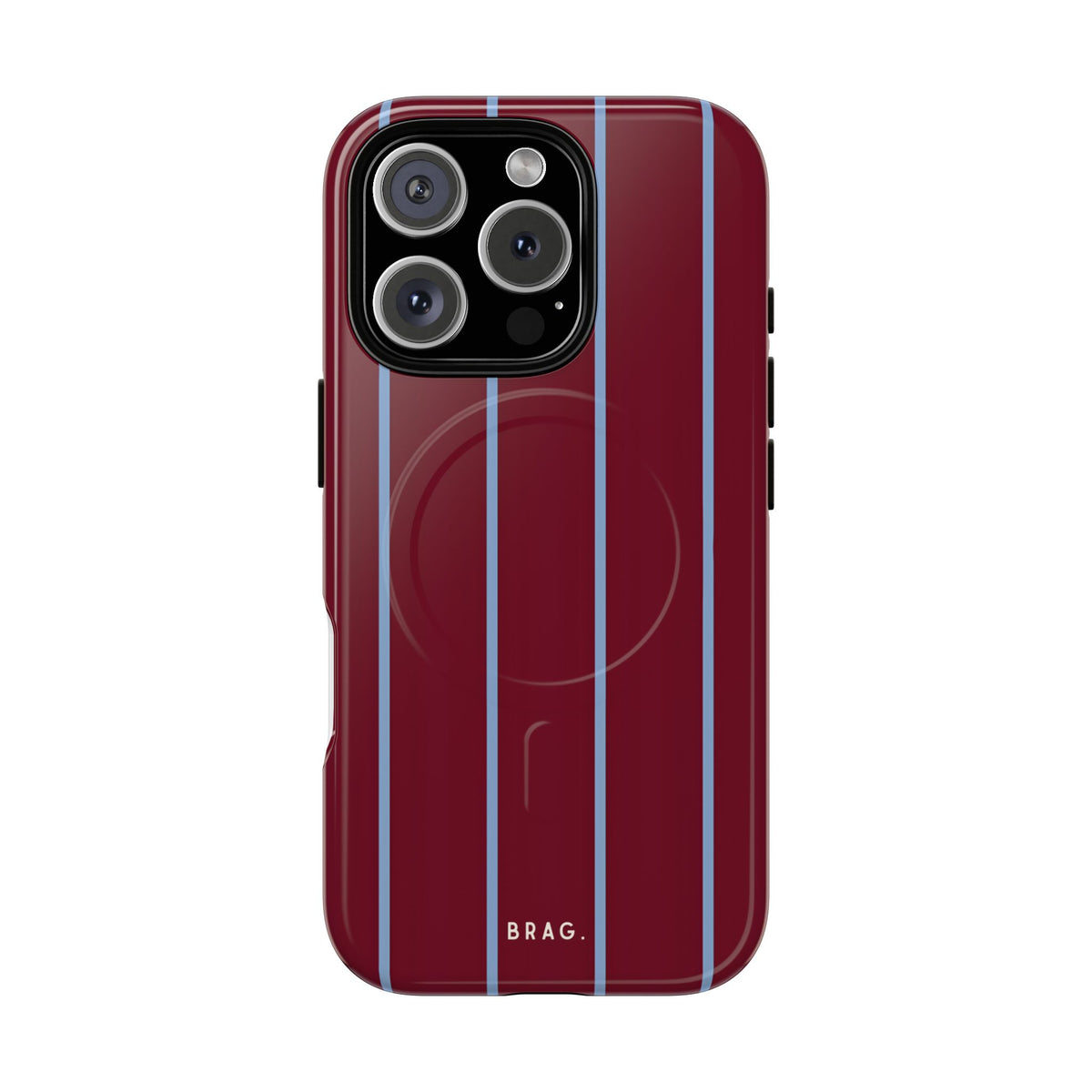 Bordeaux Stripe MagSafe Tough Phone Case — Magnetic Protective Cover