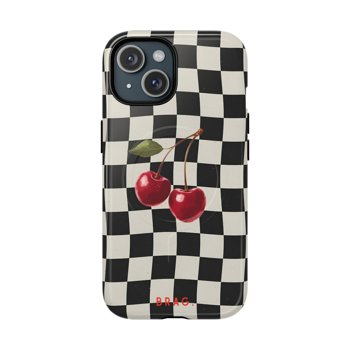 Cherry Check MagSafe Tough Phone Case — Magnetic Protective Cover