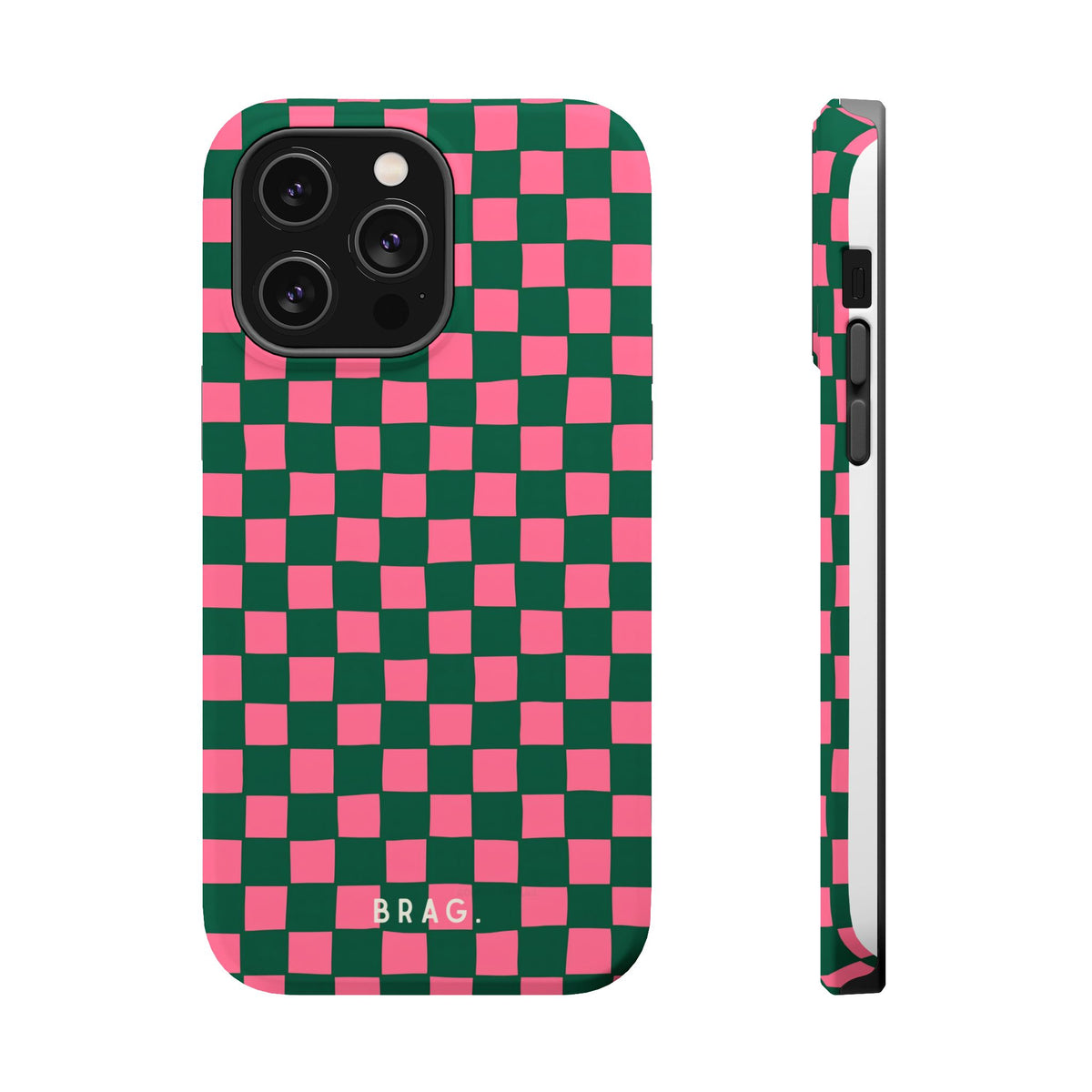 Rasberry Checks Magnetic Impact-Resistant Phone Case