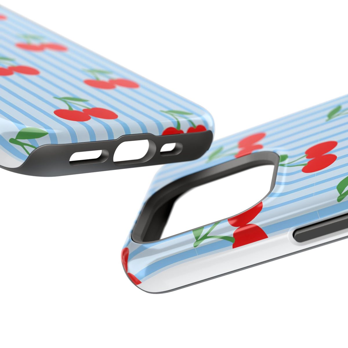 Sunday Market Magnetic Impact Phone Case — Blue Stripe Retro Design