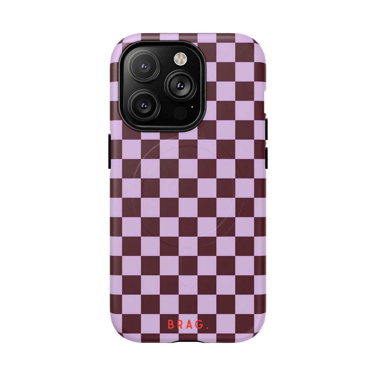 Cherry Check MagSafe Tough Phone Case — Magnetic Protective Cover