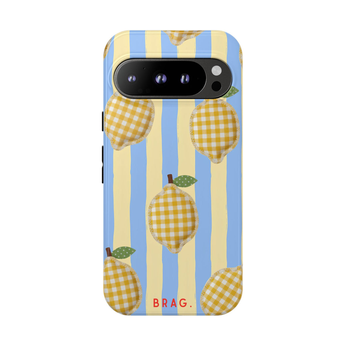 Lemon Checks Tough Phone Case – Shockproof Protective iPhone Cover