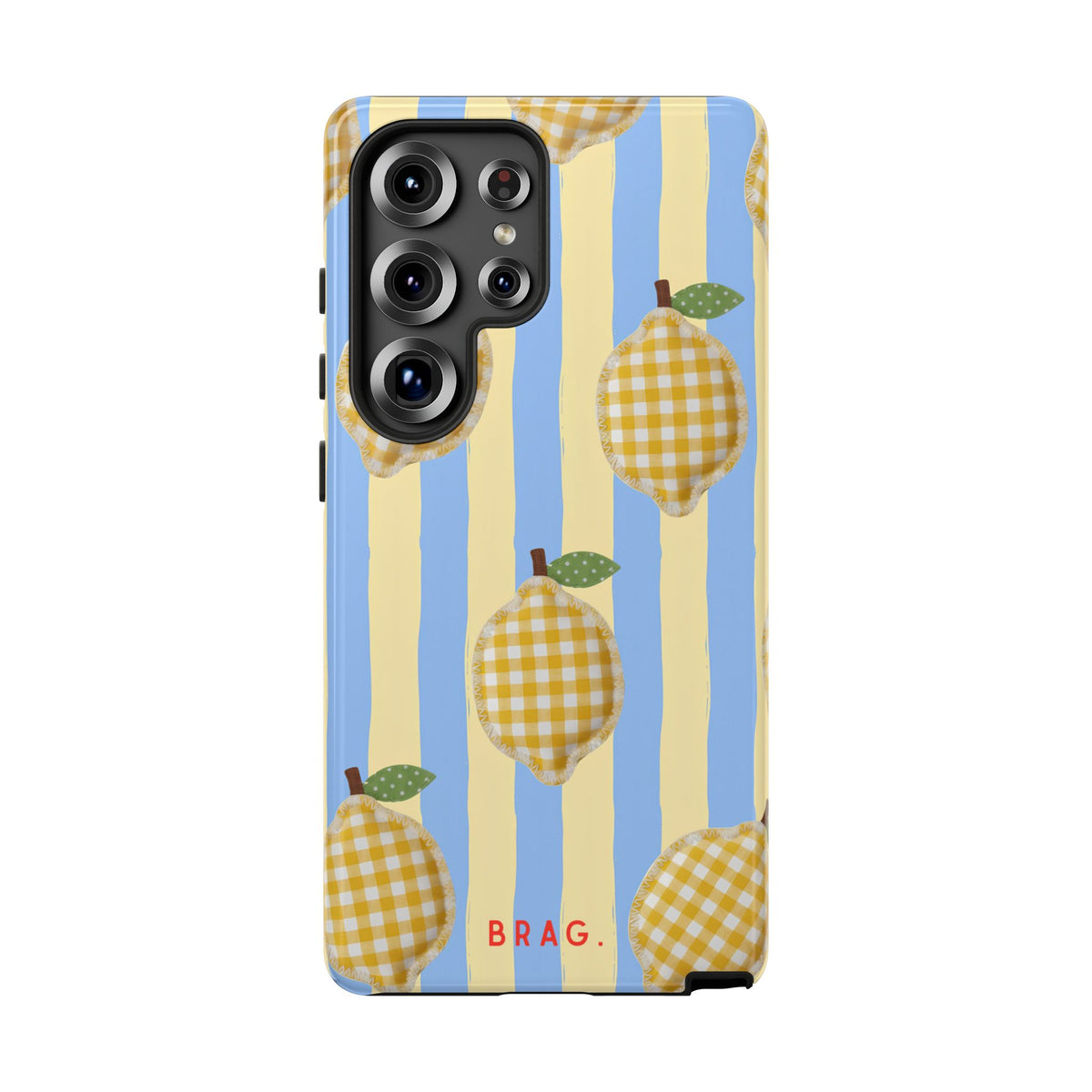 Lemon Checks Tough Phone Case – Shockproof Protective iPhone Cover