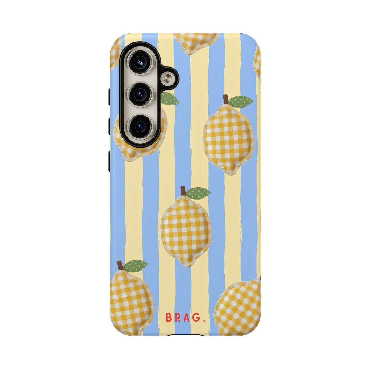 Lemon Checks Tough Phone Case – Shockproof Protective iPhone Cover