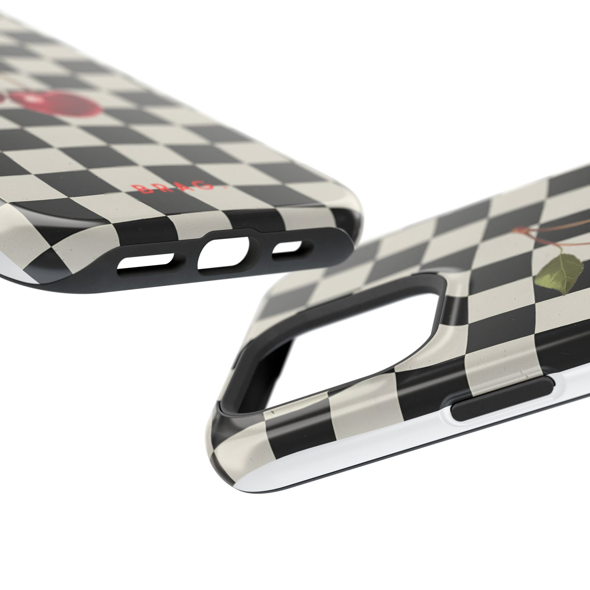 Cherry Check Magnetic Impact-Resistant Phone Case