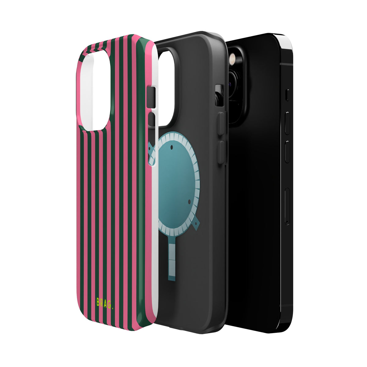 Flamingo Stripe Magnetic Impact-Resistant Phone Case