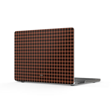 Cafe Check Matte MacBook Case — Slim Protective Laptop Cover